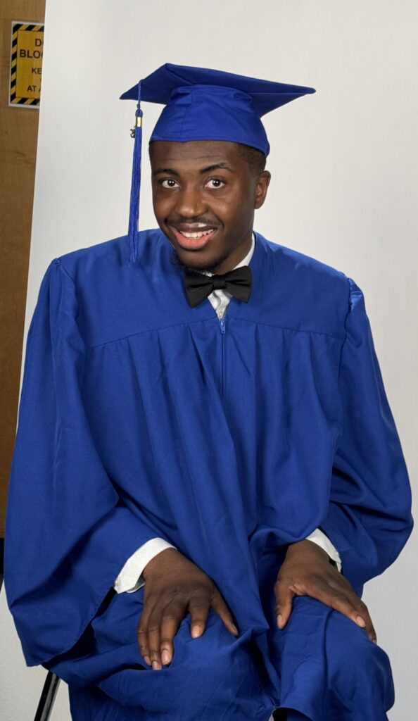 Student in cap and gown