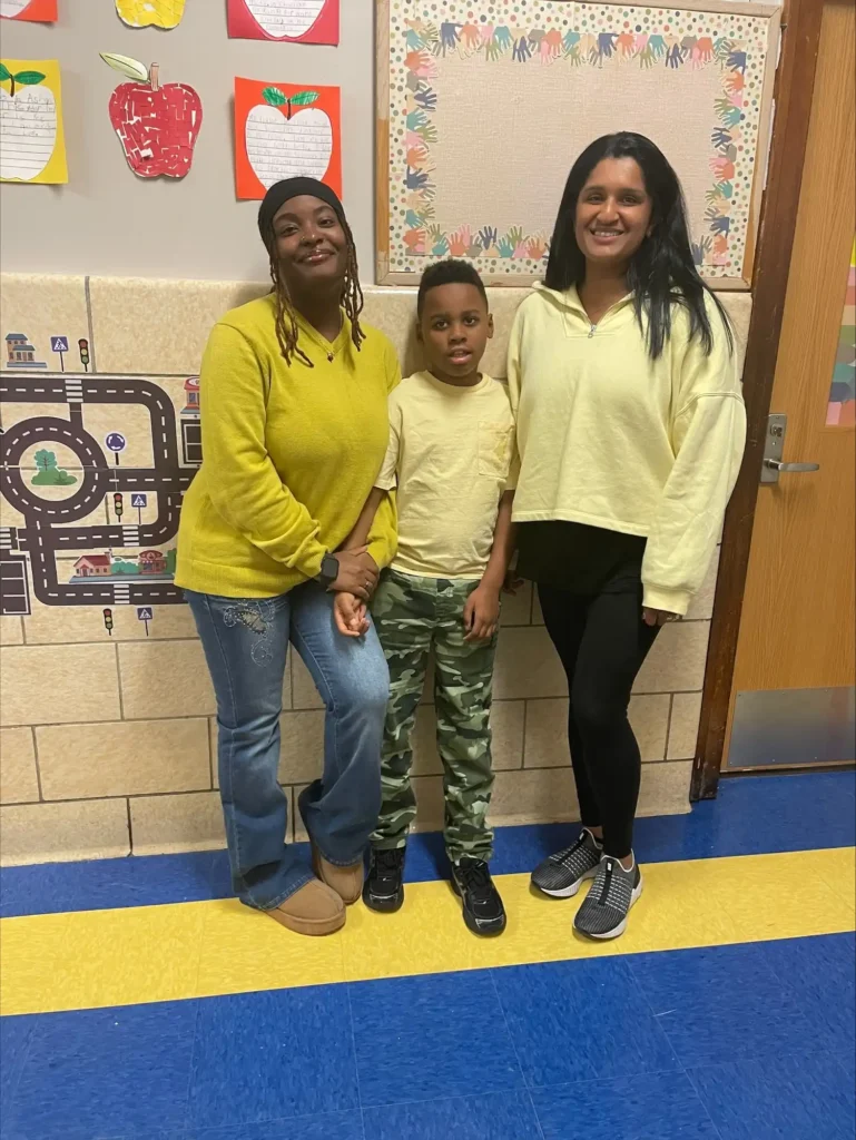 Staff and one student wearing yellow for ani-bullying day